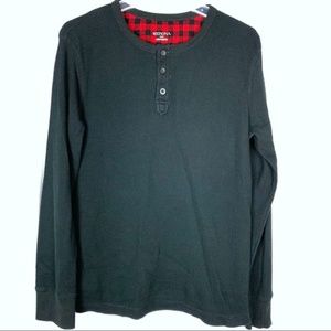 Merona women's black waffle knit long sleeve top M